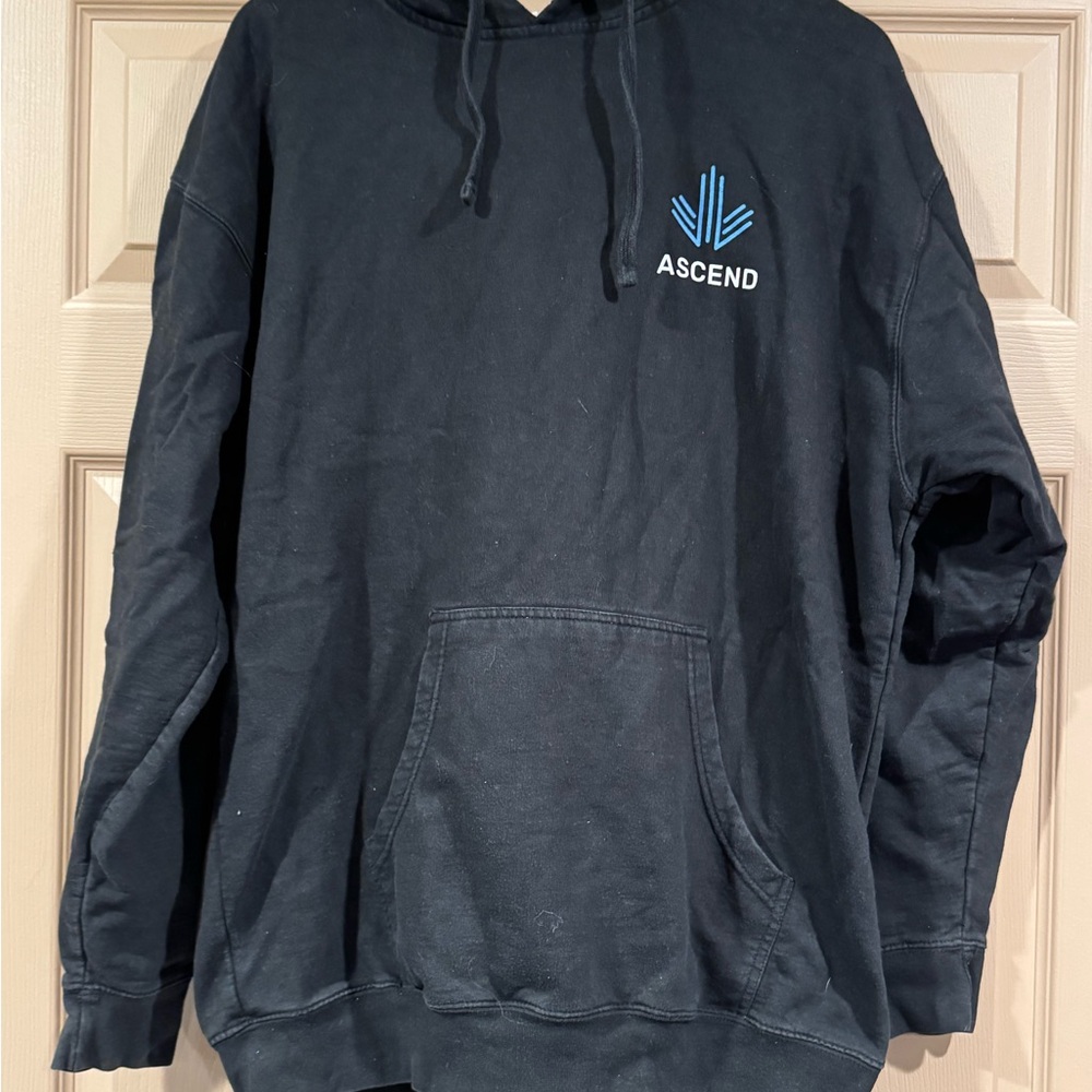 Ascend Black Hoodie with Blue Logo